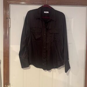 Maxwell Silk Brown Button-Up Shirt